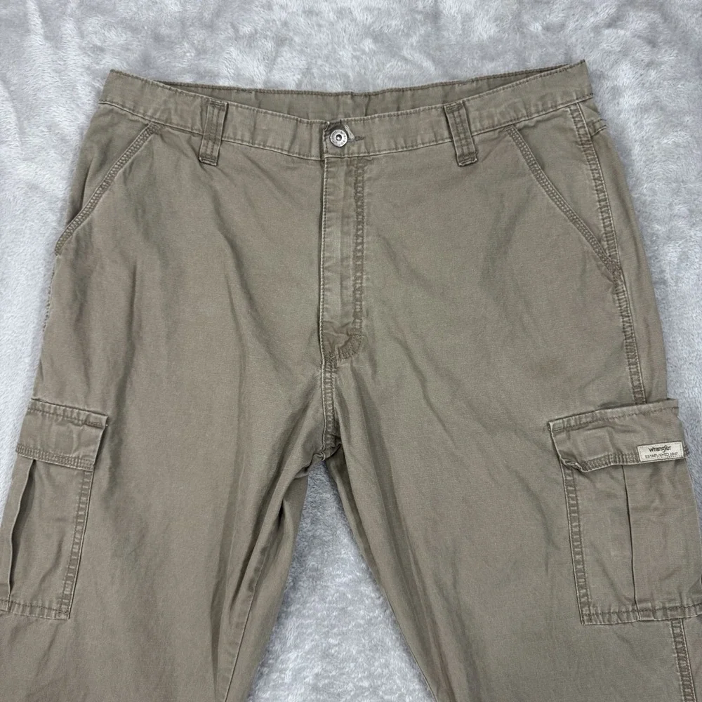 Wrangler Pants Mens‎ 38x32 Beige Ripstop Cargo Relaxed Workwear Hiking Gorpcore